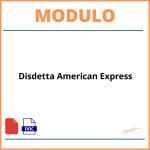 Modulo disdetta american express